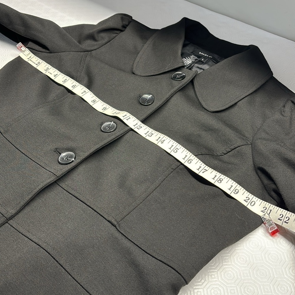 Sandro Lightweight Jacket Button Front Size Large Black - Picture 9 of 11